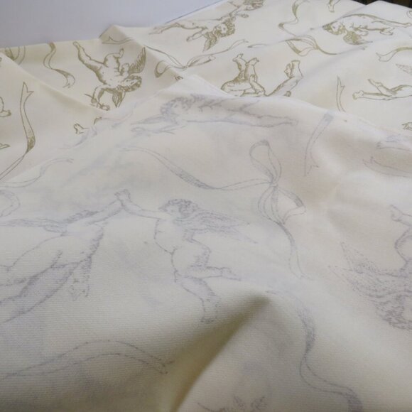 Fabric CHERBS Light Cream with Warm Gold (Baby Angels) Heavy Weight 2.5 lbs - Picture 10 of 11